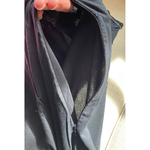 Lanika Taylor at La Moda Navy Sleeveless Dress Embroidered Hem Beaded Neckline L - Picture 6 of 7